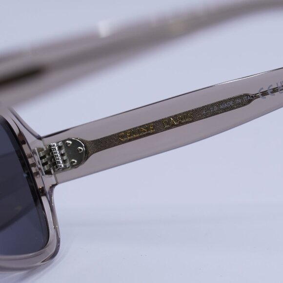 🕶️ New Celine CL40266U 59A Sunglasses - Transparent Taupe Frame, Smoke Lenses - Picture 8 of 10